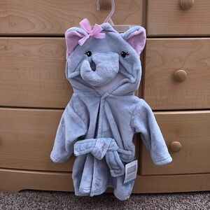 Baby Girl Elephant Bathrobe - Hudson Baby - Size 0-9 Months